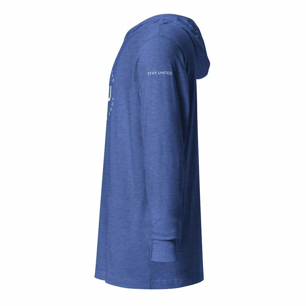 Hooded long-sleeve tee - unisex-hooded-long-sleeve-tee-heather-true-royal-left-654e8e8c5aaa2